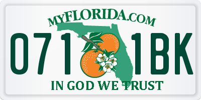 FL license plate 0711BK