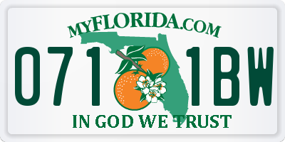 FL license plate 0711BW