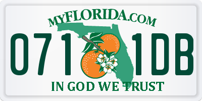 FL license plate 0711DB