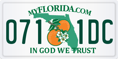 FL license plate 0711DC