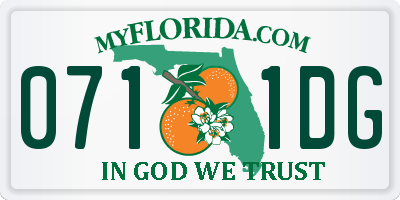 FL license plate 0711DG