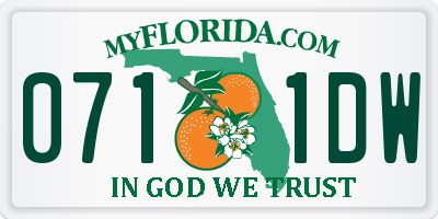 FL license plate 0711DW