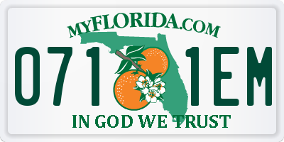 FL license plate 0711EM
