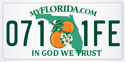 FL license plate 0711FE