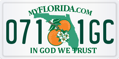 FL license plate 0711GC