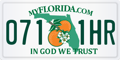 FL license plate 0711HR