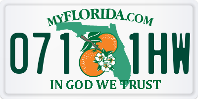 FL license plate 0711HW