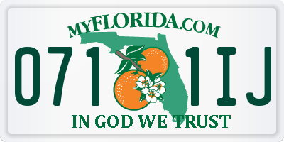 FL license plate 0711IJ