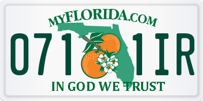 FL license plate 0711IR