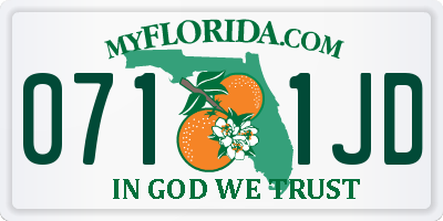 FL license plate 0711JD