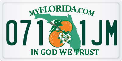FL license plate 0711JM
