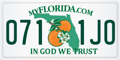 FL license plate 0711JO