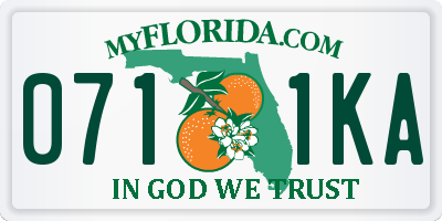 FL license plate 0711KA