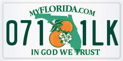 FL license plate 0711LK