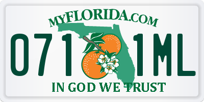 FL license plate 0711ML