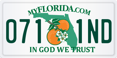 FL license plate 0711ND
