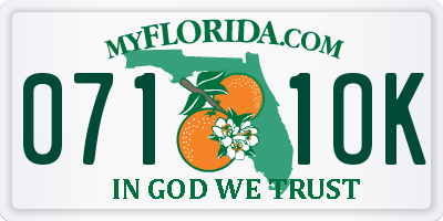 FL license plate 0711OK