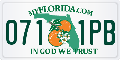FL license plate 0711PB