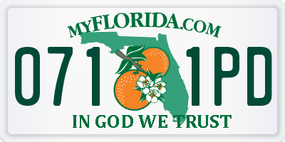 FL license plate 0711PD