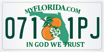 FL license plate 0711PJ