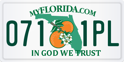 FL license plate 0711PL
