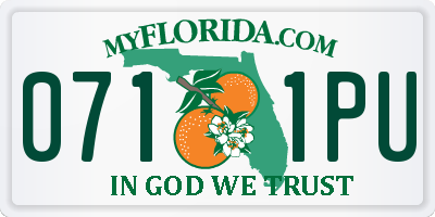 FL license plate 0711PU