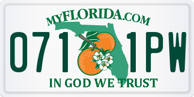 FL license plate 0711PW
