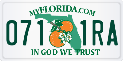 FL license plate 0711RA