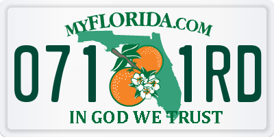 FL license plate 0711RD