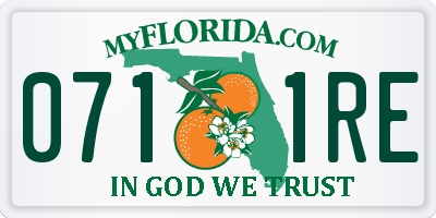 FL license plate 0711RE