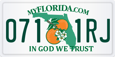 FL license plate 0711RJ