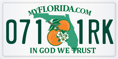 FL license plate 0711RK