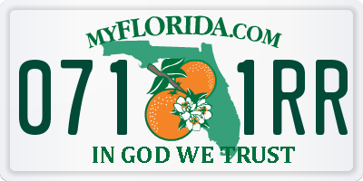 FL license plate 0711RR