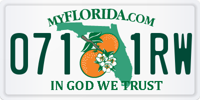 FL license plate 0711RW