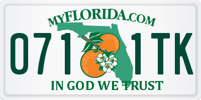 FL license plate 0711TK
