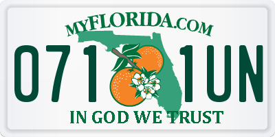 FL license plate 0711UN