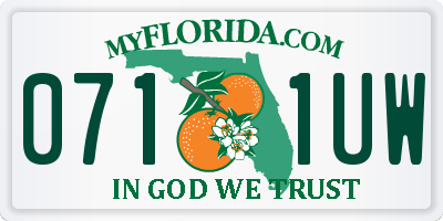 FL license plate 0711UW