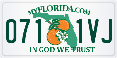 FL license plate 0711VJ