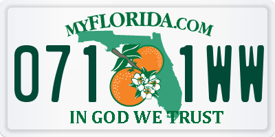 FL license plate 0711WW