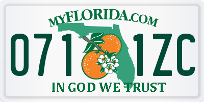 FL license plate 0711ZC