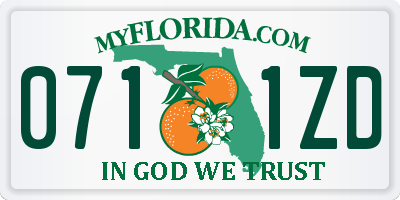 FL license plate 0711ZD