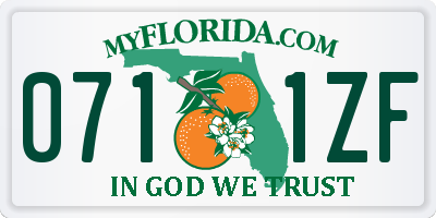 FL license plate 0711ZF