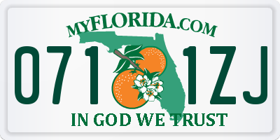 FL license plate 0711ZJ