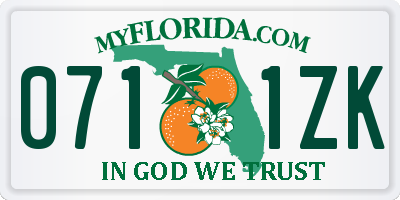 FL license plate 0711ZK