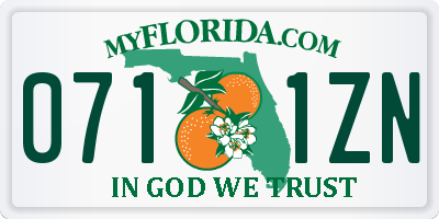 FL license plate 0711ZN