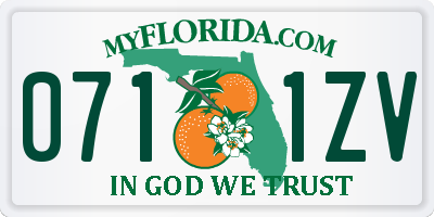 FL license plate 0711ZV