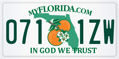 FL license plate 0711ZW