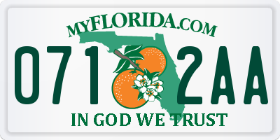 FL license plate 0712AA