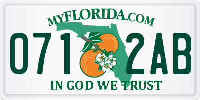 FL license plate 0712AB