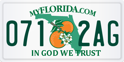FL license plate 0712AG